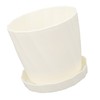 5 PCS Indoor Plant Pots with Base PP White Beautiful
