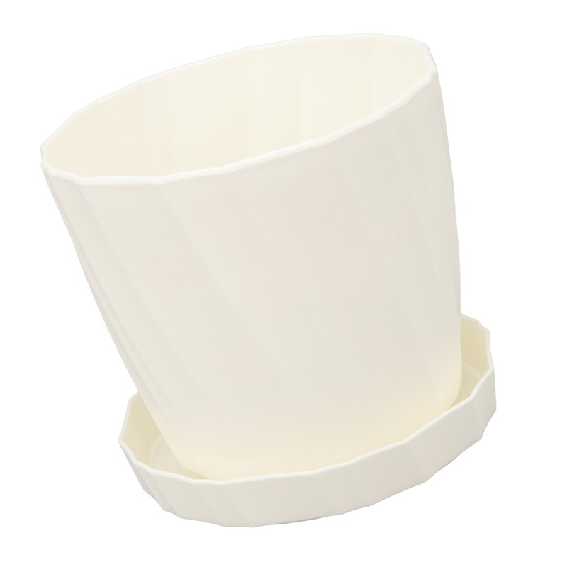 5 PCS Indoor Plant Pots with Base PP White Beautiful