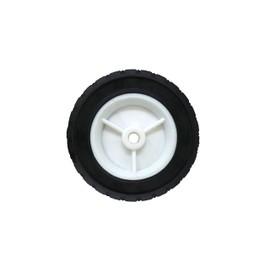 Shepherd Hardware 9610 6-Inch Semi-Pneumatic Rubber Replacement Tire, Plastic Wheel, 1-1/2-Inch Diamond Tread, 1/2-Inch Bore Offset,White