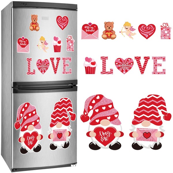 Whaline 12Pcs Valentine's Day Refrigerator Magnets Love Gnome Fridge Magnets