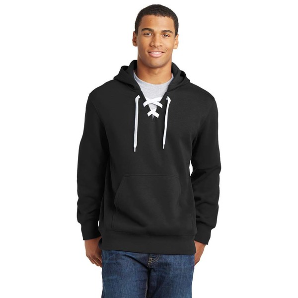 Mens Lace Up Pullover Hooded Sweatshirts in Sizes XS-4XL