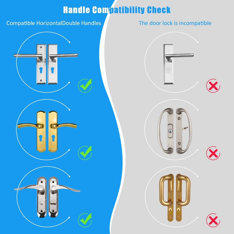 Qivine French Patio Door Security Lock, Double Door Locks for