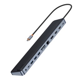 Baseus Laptop Docking Station Triple Display 12-in-1 with 2 x 4K HDMI, DP, 100W PD, 3 x USB 3.0, 1 x USB C, Gigabit Ethernet, SD & TF Card Reader for MacBook/Dell/HP/Surface/Steam Deck