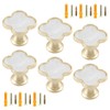 Uenhoy 6 Pcs Clover Drawer Knobs Decorative 4-Leaf Clover Cabinet