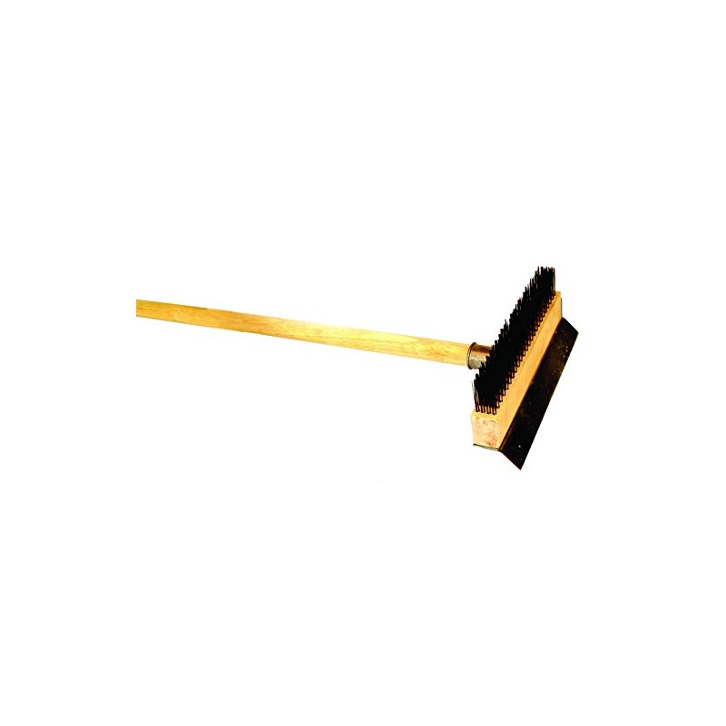 Thunder Group Long Wood Handle Pizza Oven Brush, 37-Inch