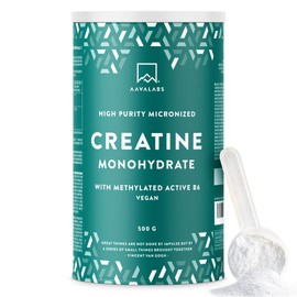 Creatine Monohydrate Powder 500 g Pure Micronised 200 Mesh Creatine Monohydrate Powder with Vitamin B6 P5P - Vegan Creatine Monohydrate Powder - Creatine Powder Pre Workout Muscle Building Creatine