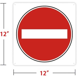Luimode 2pcs Do not Enter Signs No Entry Sign Aluminium Sign Safety Signs 300mm x 300mm Outdoor Use Weatherproof 4 Pre-Drilled Holes Easy Mounting Red