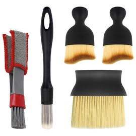 LIURFLNC Pack of 5 Car Brush Interior, Car Brush Interior Detailing Brush, Soft Brush, Car Cleaning, No Scratch, Dust Brush for Car Interior Cleaning, Air Outlet, Gap Dashboard