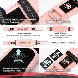 Weight Lifting Belt, Lifting Belts for Women Men, MANUEKLEAR Weightlifting Belt Quick Locking Back Support for Bodybuilding, Fitness, Powerlifting, Cross Training, Squats, Workout, Exercise (Pink,