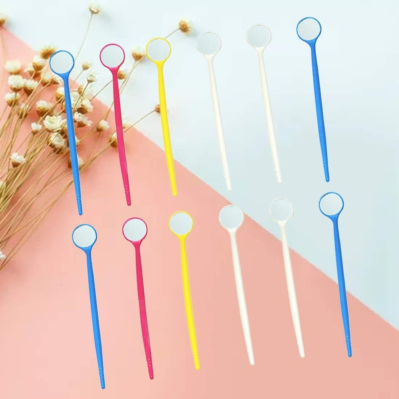 Disposable Dental Mirrors with Long Handle, Mouth Mirrors, Mouth Inspection