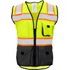 Ironwear 1244 Class 2 Black Bottom Safety Vest w/Zipper &