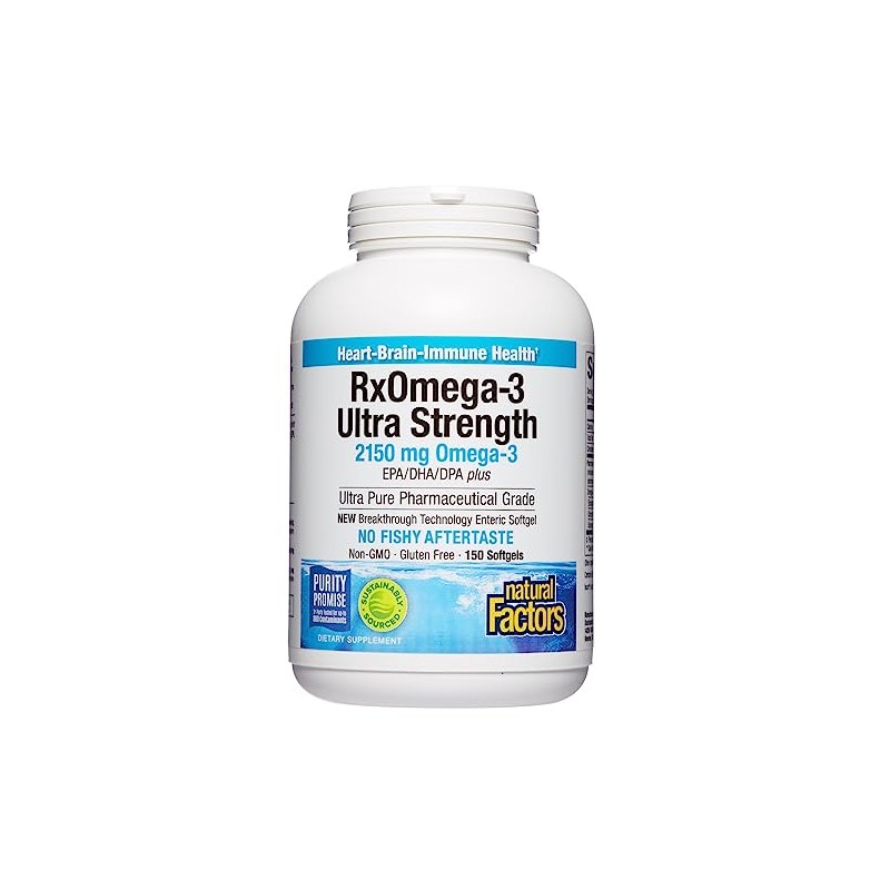 Natural Factors RxOmega3 Maximum Triple Strength 900 mg 150 Softgels