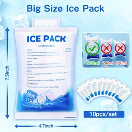 12 pcs Gel Ice Packs for Cooling Vest - Reusable Cold Packs