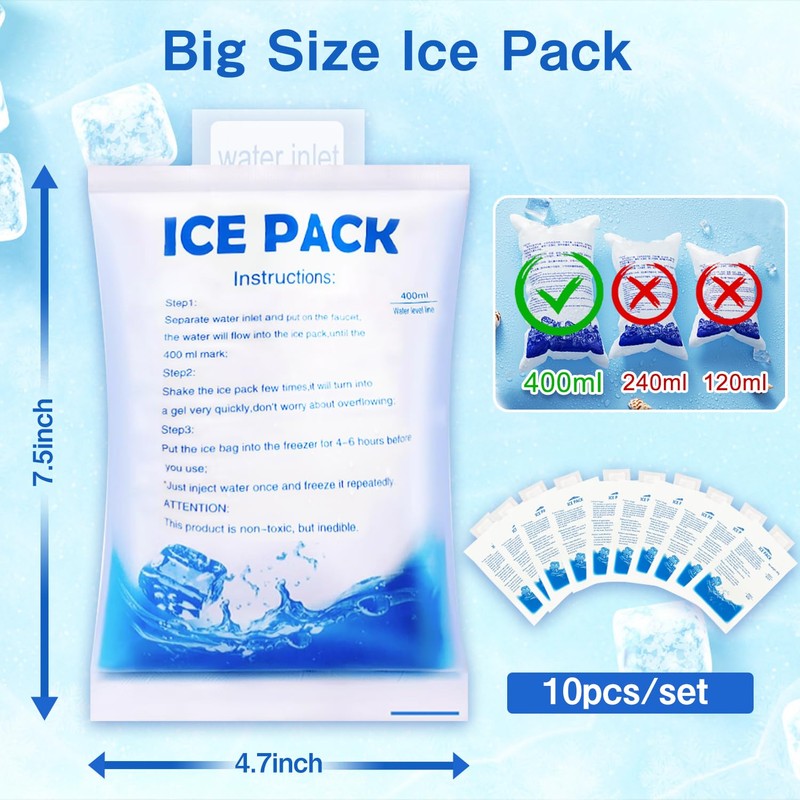 12 pcs Gel Ice Packs for Cooling Vest - Reusable
