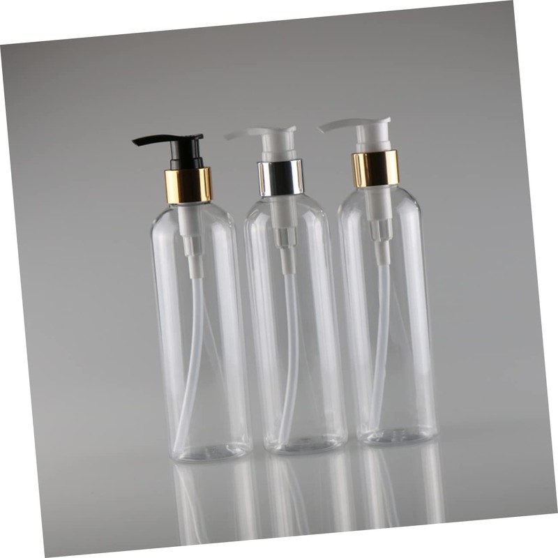 Zerodeko 3pcs Refillable Pet Emulsion Bottle Black Press Pump for