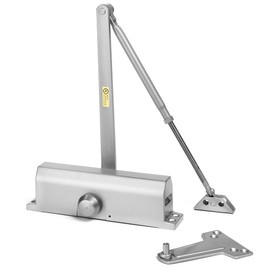 Dynasty Hardware Door Closer, Commercial Hydraulic Closer, Self-Closing, Spring Size 4, Surface Mount, Sprayed Aluminum, Series 4000