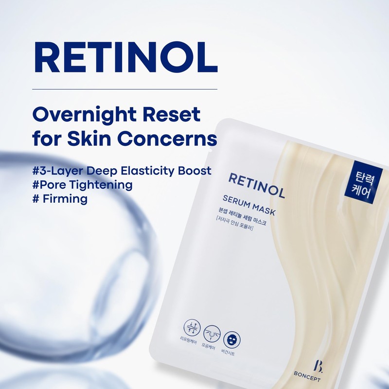 BONCEPT Retinol Serum Mask - Retinol & Bakuchiol, Korean Vegan