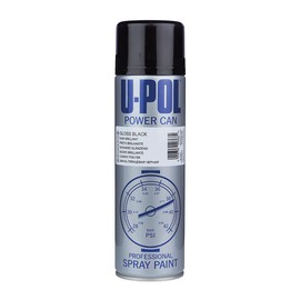 U-Pol Products 0801 Satin Black POWER CAN Automotive Aerosol - 500ml