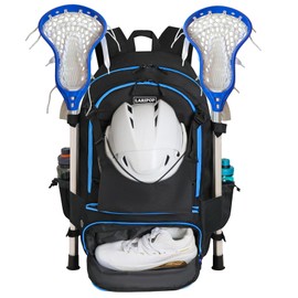 LARIPOP Turf Lacrosse Bag - Extra Large Hockey Backpack Bag for Lacrosse Equipment with Two Stick Holders and Compartment