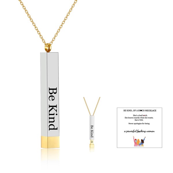 RWQIAN Be Kind Of A B Necklace for Women Girls,Inspirational