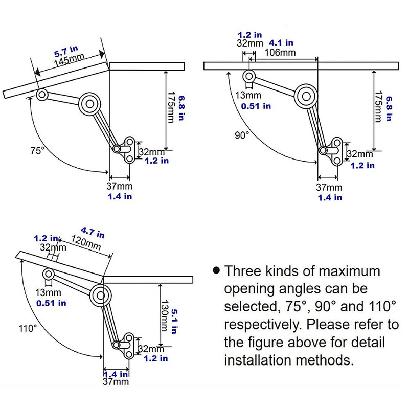 Toy Box Hinges Soft Close - Lid Support Heavy Duty