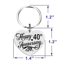Tangvo 40th Anniversary Keychain - Happy 40 Years Wedding Anniversary