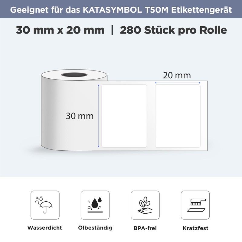 SUPVAN Katasymbol T50M Pro Label Tape Paper, Waterproof Labels for