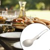 EUBEISAQI Folding Camping Spork,Lightweight Metal Portable Reusable Flatware Fork -