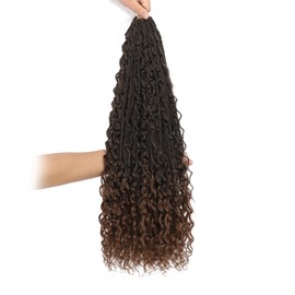 96 Strands Senegalese Twist Crochet Hair with Curly End,Boho Island Twist Crochet Braids,Pre Looped Crochet Braiding Hair (T30, 24inch)