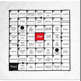 Fun Drinking Games as a Table Cloth, 70 x 70 cm, Playing Fields with Tasks & Questions for Party, Festival, Camping, Party Game for Birthdays, Fun Drinking Game, Party Cracker, Board Game, Drinking Game