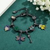 Pulsera Negra Muñeca Coraline Libelula Gato Llave Boton