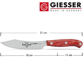 GIESSER seit 1776 - Made in Germany - Spickmesser 10 cm Red Diamond, PremiumCut Office No 1, Officemesser Acryl rot, rostfrei, deutsches scharfes Messer
