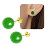 WGXIA Jade Grün Ohrstecker, natürliche runde Perlen Achat Smaragd Granat