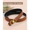 Kajeer Reversible Leather Belts for Women,2 in 1 PU Black