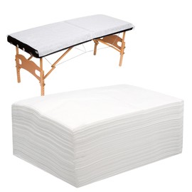 Tvvcalk 50pcs Massage Table Sheets, Disposable Bed Sheets Soft Non woven Fabric Spa Bed Sheets Breathable For Massage Beauty Salon Eyelash Wax Tattoo Bed Covers, 31" x 71" White
