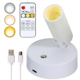 VIGMOJ LED Wireless Spotlights with Remote Up Lights Indoor Dimmable Picture Light Battery Operated with Timer, Rechargeable Spot Lights Accent Uplighting for Plant Wall Art Dartboard