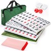 Cedilis Chinese Mahjong Set- 146 Small Melamine Tiles(1.18", Green) with