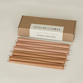 10 Pieces Luna By Camilia 12 Inch Taper Candles, Wedding & Events Taper Candles… (Sunset Collection)