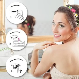 100 Pcs Lace Mesh Eye Tape, Double Eyelid, Double Sided Tape, Strong Double Eye Tape, Eye Tape, Extra Fine, Skin Color, Natural, Double Eyelid, Invisible Tape, Half Moon Thick/Oval Option, Storage