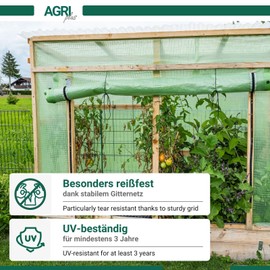AGRI plus Grid film, sturdy 250 g/m² fabric tarpaulin with nail edge, transparent and tear-resistant garden film for long-term covers, weatherproof, UV-resistant for 3 years, 4 x 1 m