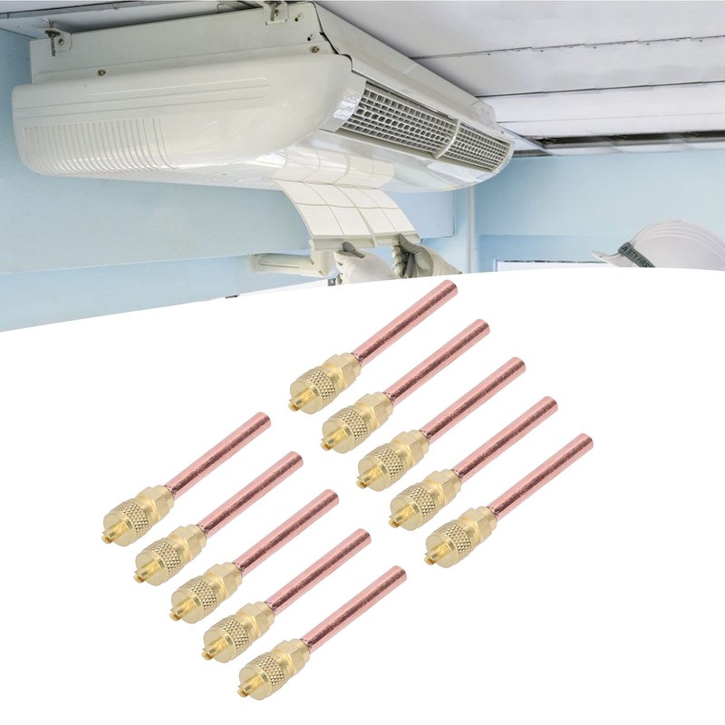 10Pcs 1/4SAE HVAC Access Valve, Service Access Valve Brass Multi