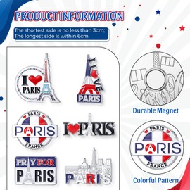 Konohan 6 Paris Magnet for Refrigerator Paris Magnet Souvenirs Magnetic Paris Travel Gifts Paris Decorative Magnet Collectible Souvenirs for Traveler Adults (Fresh Style)