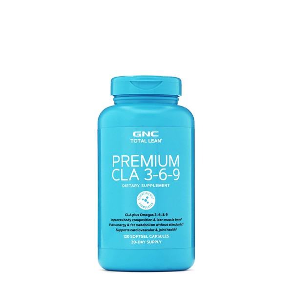 GNC Total Lean Premium CLA 3-6-9 | Improves Body Composition & Muscle Tone, Fuels Energy Without Stimulants, Supports Cardiovascular & Joint Health | 120 Softgel Capsules