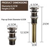 Engraved Antique Brass Pop Up Bathroom Sink Drain Strainer Stopper