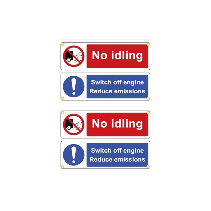 No idling, Switch off engine, Reduce emissions - Pack of