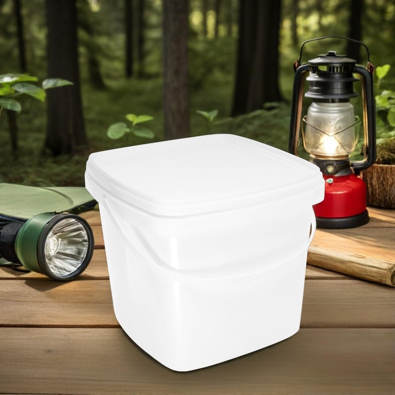 Plastic Bucket with Handle and Lid Reusable Water Bucket Container