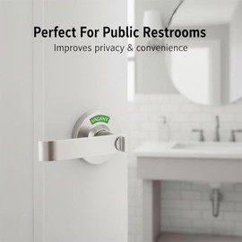 Feeloco - Cerradura de baño ocupada vacante comercial – Cerradura de puerta de privacidad con letrero indicador, acero inoxidable, se ada...