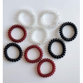 Spiral Hair Ties Plastic Hair Coil Bands Plastic Phone Cord Hair Ties Ponytail Bobbles Plastic Hair Coil Bands Set for Women Girls Hair Accessories Assorted 3 Colors (Black)