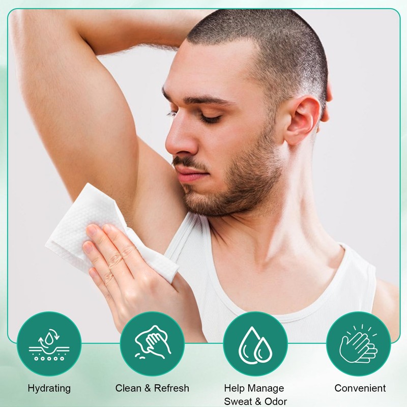 Dyrfolm 200 Pcs Underarm Deodorant Wipes,Travel Deodorant Wipes,Individually Wrapped Antiperspirant