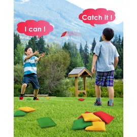 TINDTOP 100g/3.5oz Bean Bags for Tossing, 12 Pack Cornhole All-Weather Outdoor Toss Gaming Colorful Canvas Bean Bags Carnival Games Kids Beanbags Throwing Games for Kids